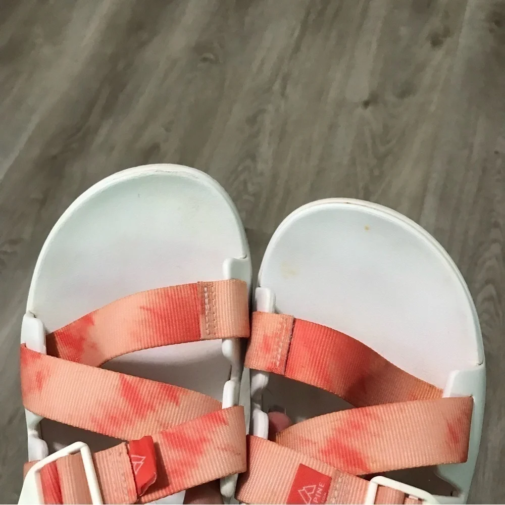 Chaco Tie Dye Chillo Persimmon Alpine Slides Sandals Orange White Women’s 10
